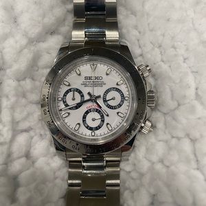 Custom Seiko VK63 Mod Seitona / Daytona "Panda" Dive Style Watch (EUC)